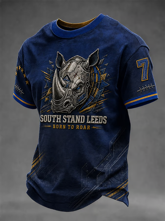 Men's UK rugby lover rhino Printed short sleeves t-shirt
