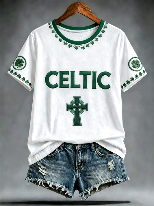 Women's football Lover Celtic Printed short-sleeved T-shirt