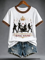 Women's UK Music Lover Q Art Printed short-sleeved T-shirt