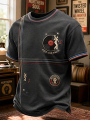 Men's Retro Northern Soul Keep The Faith Print Casual Tee