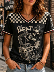 Women's Ska-Style Printed Casual T-shirt