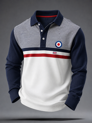 Men's Mods Culture UK Music Lover Business Style Printed long sleeve polo