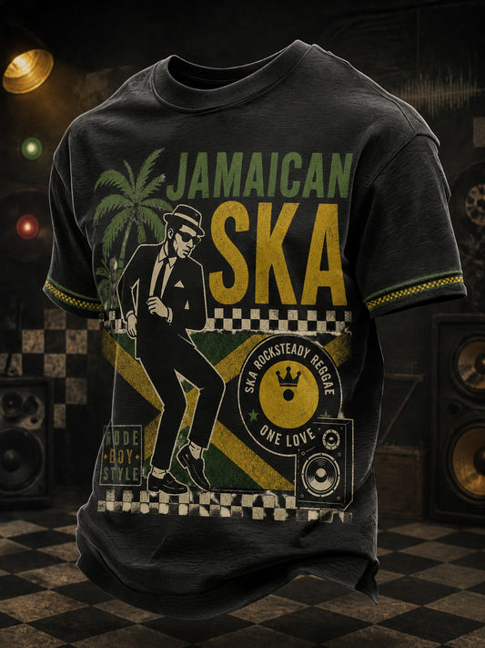 Men's Ska Revival Style Printed T-shirt