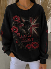 Women's Remembrance Day Print Casual Sweatshirt