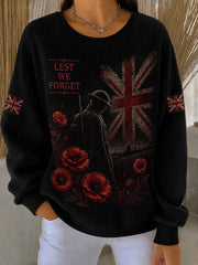 Women's Remembrance Day Print Casual Sweatshirt