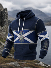 Men's Scotland St. Andrew's Day Printed Checkered Cotton Hoodie