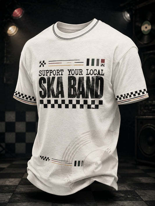 Men's Ska Revival Style Printed T-shirt