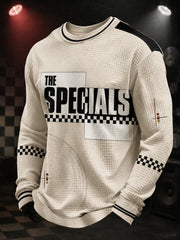 Men's Ska Revival Style Printed Waffle Long Sleeve T-Shirt