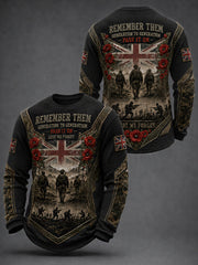 Men's REMEMBER THEM GENERATION TO GENERATION PASS IT ON LEST WE FORGET Waffle Long Sleeve T-Shirt