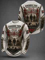 Men's REMEMBER THEM GENERATION TO GENERATION PASS IT ON LEST WE FORGET Waffle Long Sleeve T-Shirt