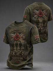 Men's REMEMBER THEM GENERATION TO GENERATION PASS IT ON LEST WE FORGET t-shirt