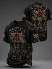 Men's REMEMBER THEM GENERATION TO GENERATION PASS IT ON LEST WE FORGET t-shirt