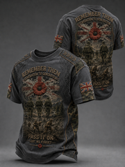 Men's REMEMBER THEM GENERATION TO GENERATION PASS IT ON LEST WE FORGET t-shirt