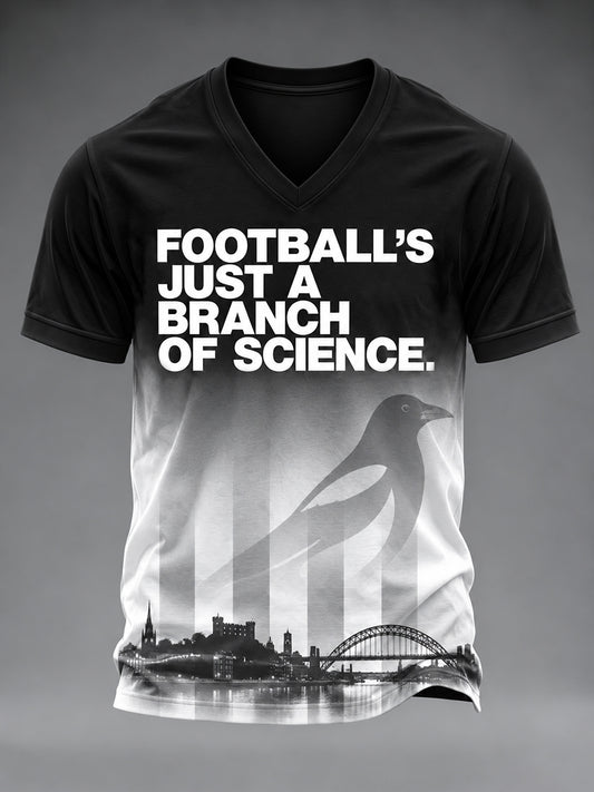 Men's Football Fan Printed V-neck T-shirt