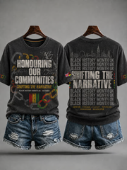 Women's British Black History Month Print short-sleeved T-shirt