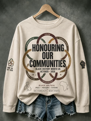 Women's British Black History Month Print Regular Sweatshirt