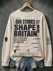Women's British Black History Month Print Regular Sweatshirt