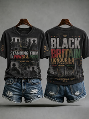 Women's British Black History Month Print short-sleeved T-shirt