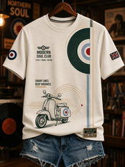 Women's Mods Culture UK Music Lover Printed short-sleeved T-shirt