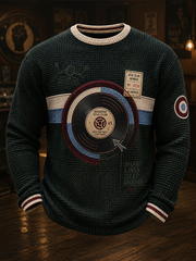 Men's Mods Culture UK Music Lover Printed Waffle Long Sleeve T-Shirt