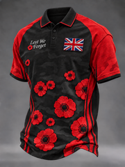 Men's Remembrance Day Lest We Forget  polo shirt
