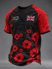 Men's Remembrance Day Lest We Forget  short sleeves t-shirt