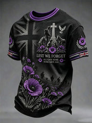 Men's Lest We Forget All The Animals Print Short Sleeves T-shirt