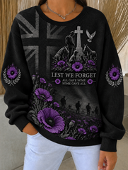Women's Remembering The Animals Of War Ribbed Round-Neck Sweatshirt