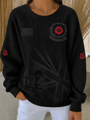 Women's Remembrance Day Ribbed Round-Neck Sweatshirt