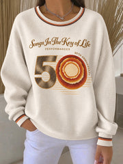 Women's 50 Years Of Songs In The Key Of Life Printed Sweatshirt