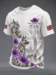 Men's Remembering The Animals Of War Short Sleeves T-shirt