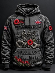 Men's Remembrance Day Lest We Forget  Hoodie