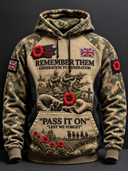 Men's Remembrance Day Lest We Forget  Hoodie