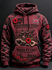 Men's Remembrance Day Lest We Forget  Hoodie