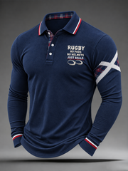 Men's Scottish rugby fans Printed long sleeve polo
