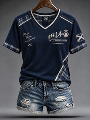 Women's Scottish rugby fans Printed short-sleeved T-shirt