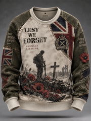 Men's British Veteran Printed Crew Neck Sweatshirt