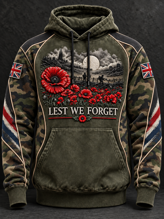 Men's Remembrance Day Lest We Forget Oversized Hoodie