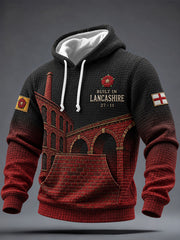 Men's Lancashire Day Red Roses Art Printed Hoodie