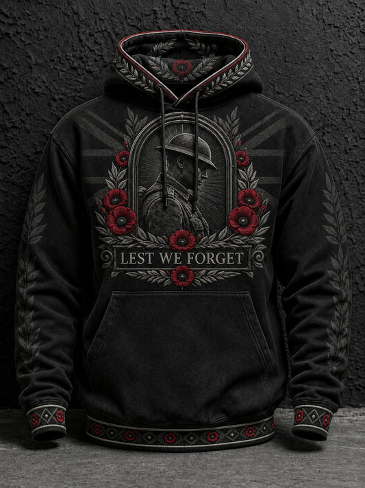 Men's Lest We Forget Printed Hoodie