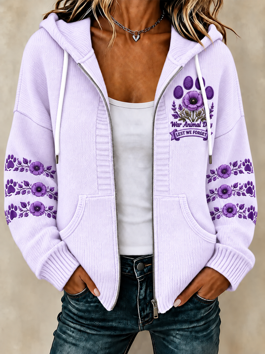 Women's Remembering The Animals Of War Knitted Coat