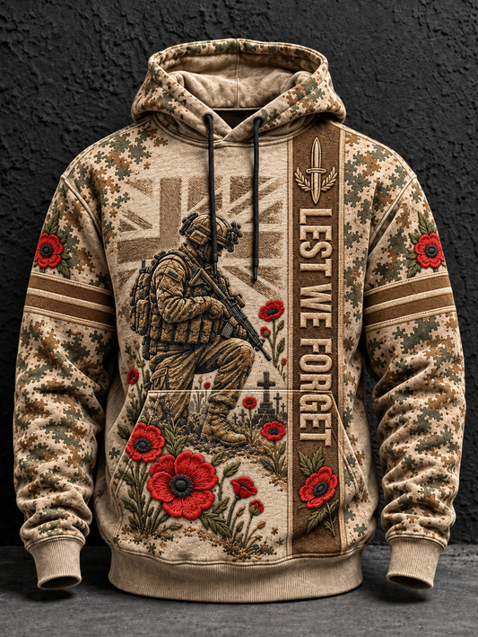 Men's Remembrance Day Lest We Forget  Hoodie