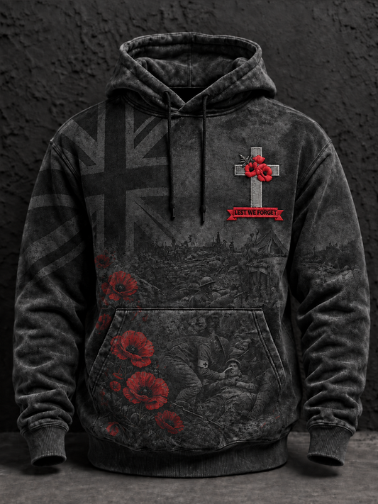 Men's Remembrance Day Lest We Forget  Hoodie