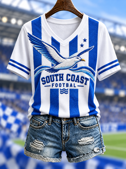 Women's South Coast Football Lover Printed short-sleeved T-shirt