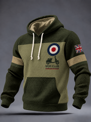 Men's UK Music Lover Mods Culture Printed Checkered Cotton Hoodie