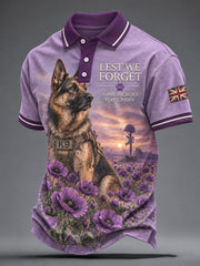 Men's Lest We Foget Some Heroes Have Paws Print Shirt