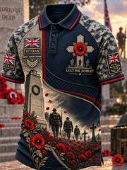 Men's Remembrance Day Lest We Forget polo shirt