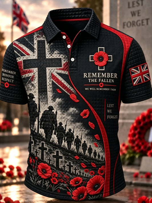 Men's Remembrance Day Lest We Forget  short sleeve shirt
