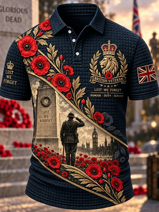 Men's Remembrance Day Lest We Forget  short sleeve shirt
