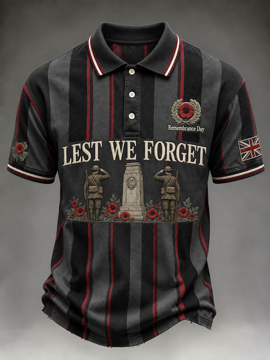 Men's Remembrance Day Lest We Forget Print Shirt